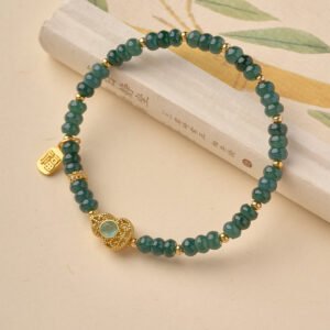Natural blue water jadeite women's ice species jade gourd bracelet