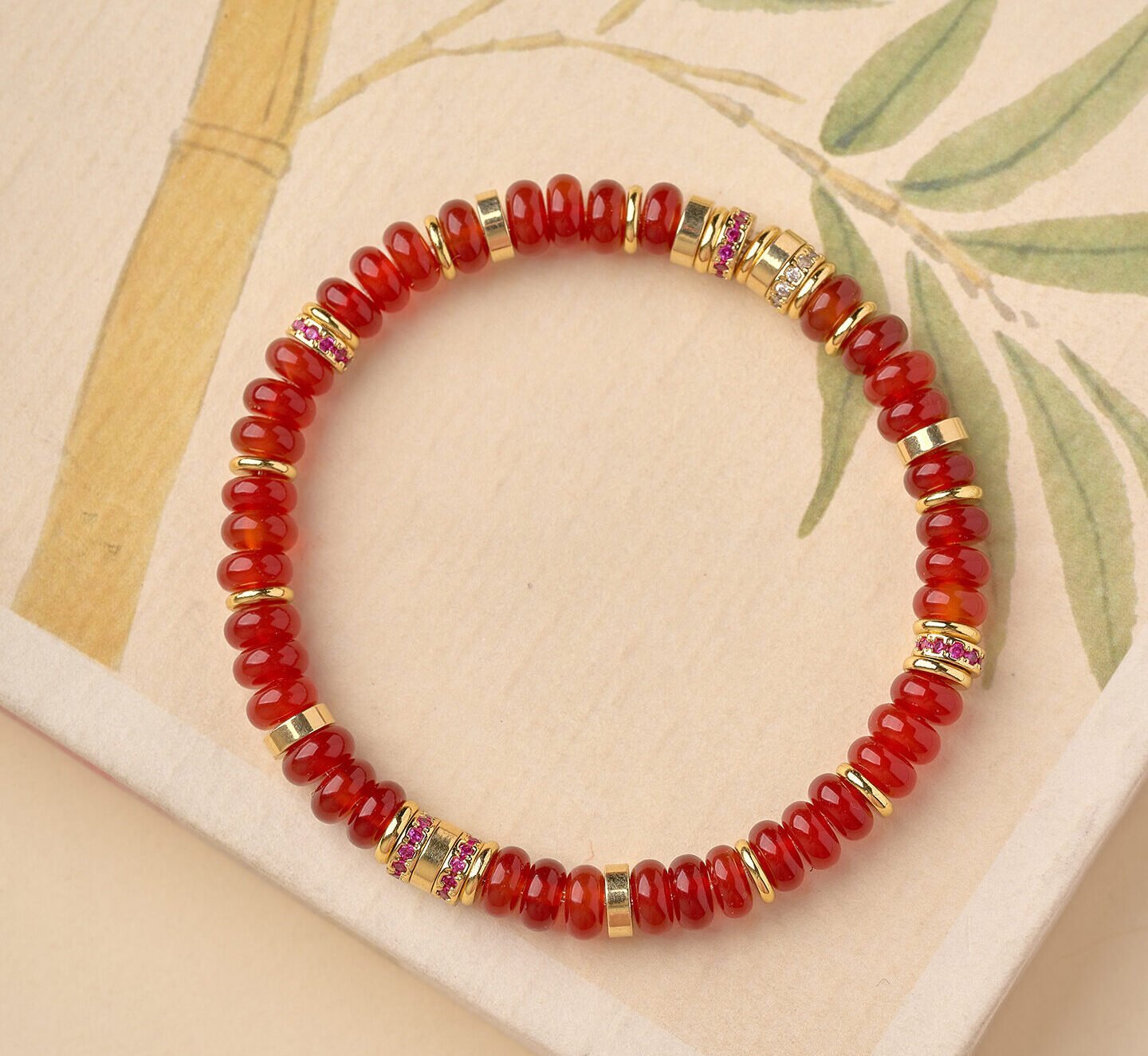 Southern Red Agate Fortune Lock Bracelet - 图片 3